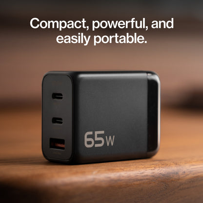 65W GaN Power Adapter | 3 Port Wall Charger | Universal & Compact