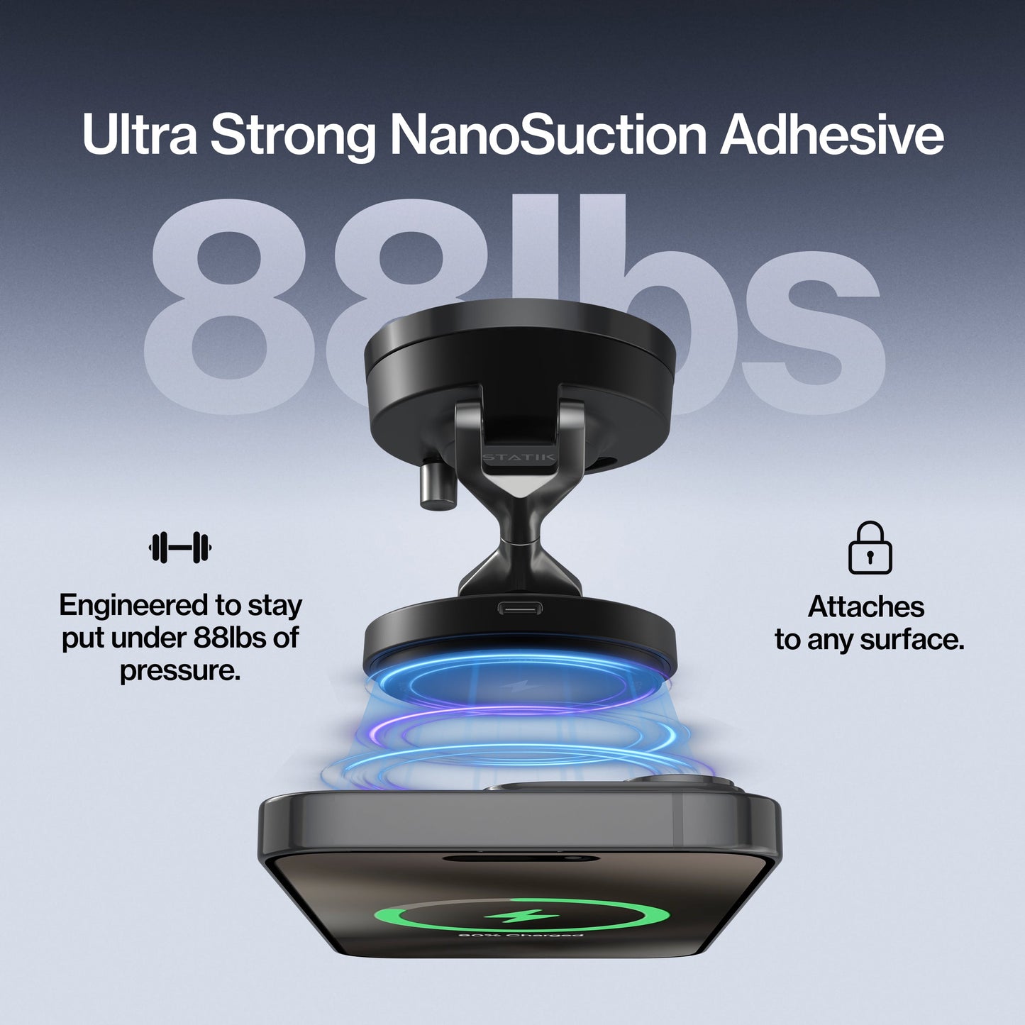 HyperMount Pro | 15W Wireless Charging Nano-Vacuum Mount